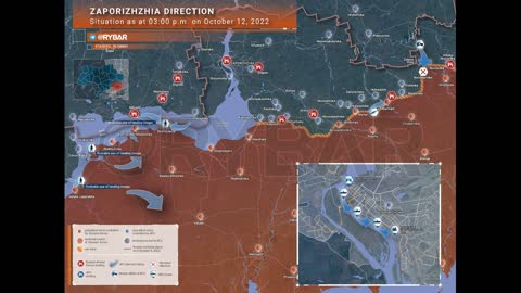 The situation in the Zaporozhye direction as of 15.00 October 12, 2022 according to @Rybar