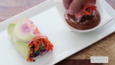 Vegan Rainbow Spring Rolls