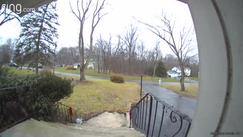 Man Slides Down Icy Steps All the Way to the Bottom