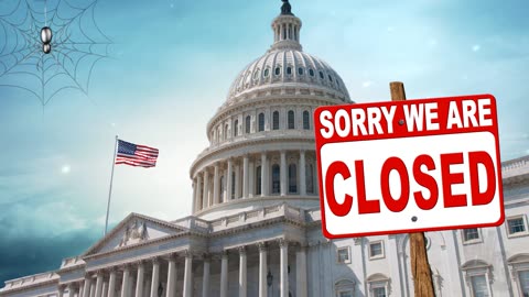 Government Shut Down Sign Capitol Building 4K Loop