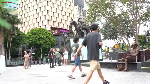 #Cowboy_prank in Australia funniest reactions. lelucon statue prank. luco patung