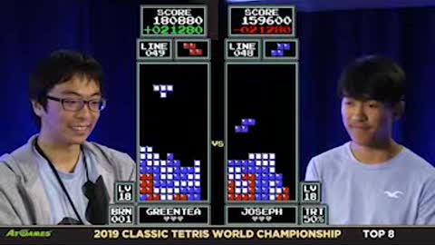 Greatest Classic Tetris Match EVER! Greentea vs. Joseph EPIC 2019 CTWC Quarterfinal FULLSCREEN 8