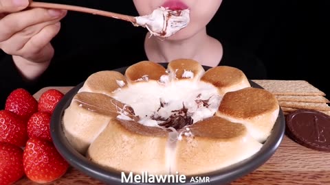 Daily Dose ASMR -MUKBANG｜NUTELLA S'MORES DIP, STRAWBERRY, CHOCOLATE