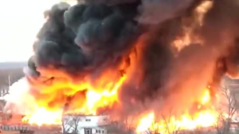 Multiple firefighters are currently on the scene, battling a massive blaze at a cattle barn