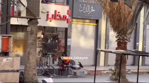 Video reportedly from today shows a 'paramedic' in Jenin grabbing the gun from an