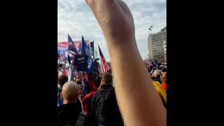 Crowd Sings National Anthem At Million MAGA March