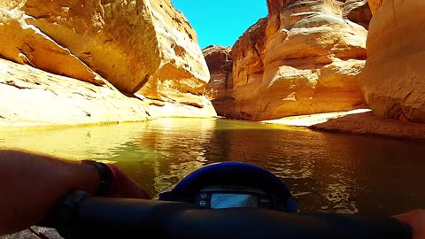 Taking a stroll in marvelous Antelope Canyon, Utah on jet ski