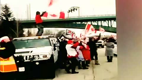 1ST US FREEDOM TRUCKER CONVOY TAKES OF IN BUFFALO