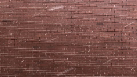 Snowing in Front of a Brick Backdrop