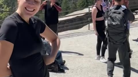 Guy Falls During Proposal