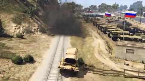 _red_circle_Today Ukrainian fighter Helicopters and Anti-tanks Attack Russian Air Craft and Army Base _ GTA 5