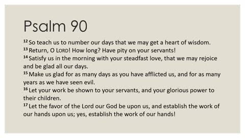 Psalm 90 Devotion