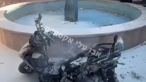 This is what is left of a motorcycle that had a walkie-talkie in it that exploded today in Lebanon