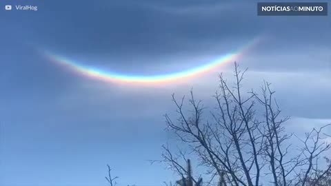 Arco-íris de 'ponta-cabeça' é visto em Nova Iorque