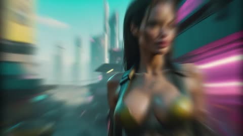 Angelina Jolie as Cyberpunk 2077 character part 1 Ai Generated