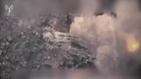 Drone footage of Hamas firing rockets from a residential area in Gaza.