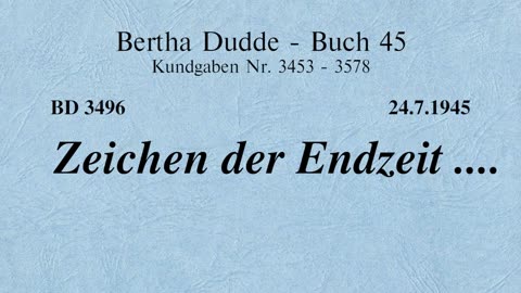 BD 3496 - ZEICHEN DER ENDZEIT ....