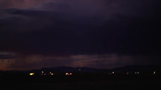 rain and lightning from the dark sky at the night