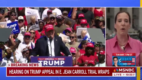 MSNBC about Hearing on Trump's appeal in E. Jean Carroll trial wraps.