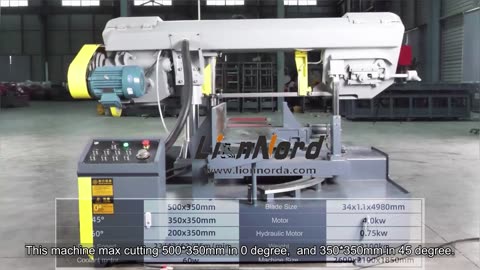 Angle cutting band saw machine 0 to 45 degree