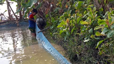 Fishing in village