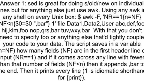 Line number and negated search combination in sed