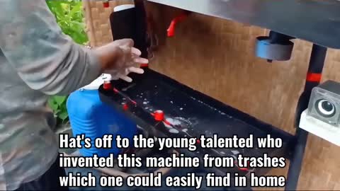 Young Man Creates An Automatic Hand Cleansing Station