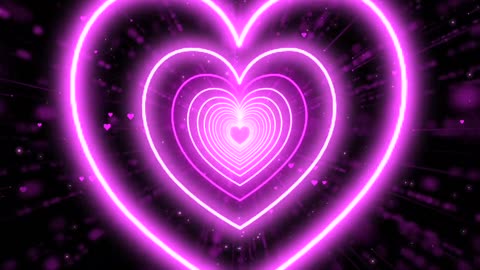 1093- Heart Tunnel💖Heart Background Neon Heart Background Video Wallpaper Heart