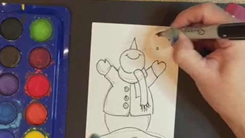 Snowman Christmas Card Tutorial