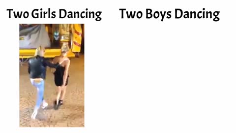 girls vs boys dancing