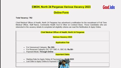 CMOH, North 24 Parganas Various Vacancy 2023 Post 723