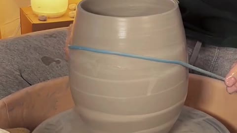 Bigger version of the form altered vase #pottery #satisfying #asmr.mp4