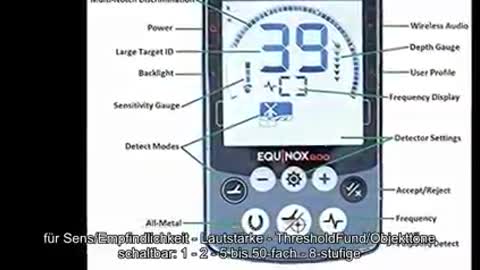 Minelab EQUINOX 800 Profi Metalldetektor Metallsuchgerät 3 Meter wasserdicht Funk Kopfhörer