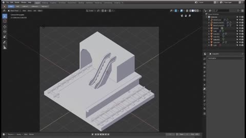 3 How Blender Makes a Lowpoly Isometric Timeline Train Station 5