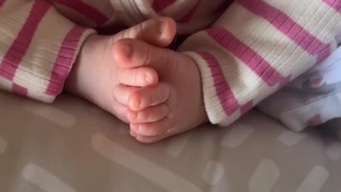 Baby Sleeps Best With Her Toes Interlocked