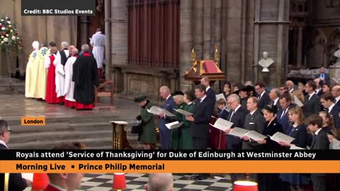 Royals attend service for Prince Philip at Westminster Abbey