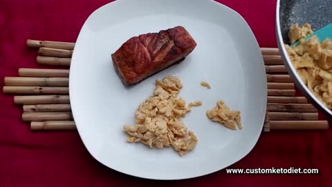 Keto Recipes - Fried Salmon with Scrambled Egg