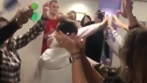 Young man rings bell in tears after 3 year battle with leukemia