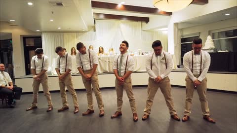 Epic bridal party flash mob dance performance