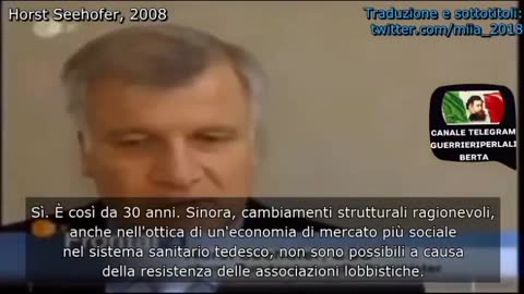 Ministro tedesco Seehofer nel 2008: La lobby farmaceutica è più potente della politica