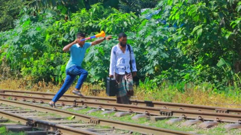 "The Best PRANK of The Year - Viral Train Horn PRANK on Crazy MAN 🤣"