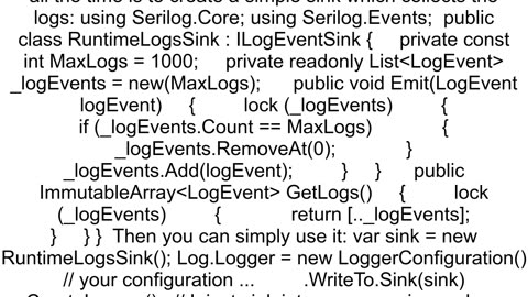 ASPNet Core Serilog How to read from log file during runtime