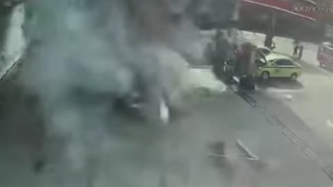 Car Explodes In Brazil As Owners Fuel Up At Gas Station