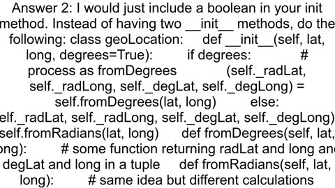 Can I have two init functions in a python class