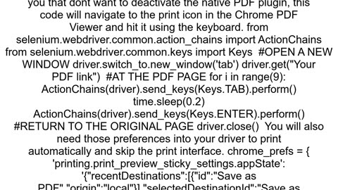 Downloading a PDF using Selenium Chrome and Python