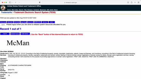 USPTO Trademark Search Results August 8, 2022
