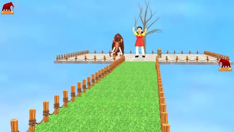 wild animals long jump game animation