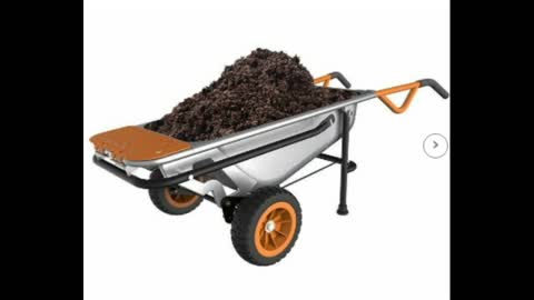 WORX WG050 Aerocart 8-in1 2-Wheel Wheelbarrow/Garden Cart/Dolly Certified Refurb