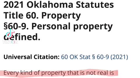 PERSONAL PROPERTY is NOT real PROPERTY