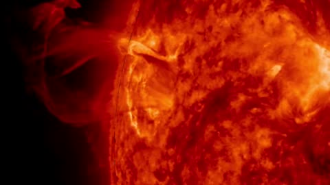 Monster prominence erupts the sun